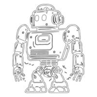 Robot outline illustration sketch vector