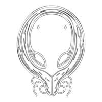 Alien outline illustration sketch vector
