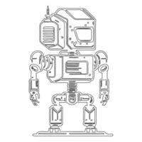 Robot outline illustration sketch vector