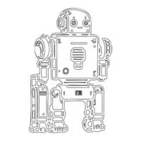 Robot outline illustration sketch vector