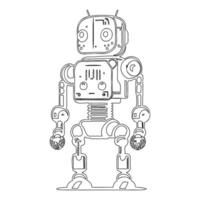 Robot outline illustration sketch vector