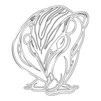 Alien outline illustration sketch vector