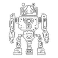 Robot outline illustration sketch vector