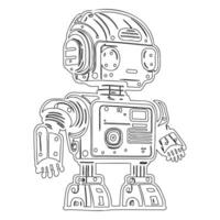 Robot outline illustration sketch vector