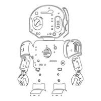 Robot outline illustration sketch vector
