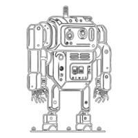Robot outline illustration sketch vector