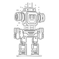 Robot outline illustration sketch vector