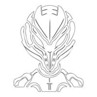Alien outline illustration sketch vector