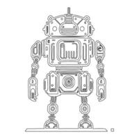 Robot outline illustration sketch vector