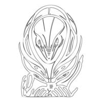 Alien outline illustration sketch vector