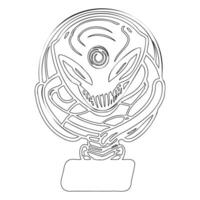 Alien outline illustration sketch vector