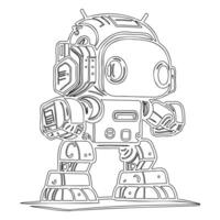 Robot outline illustration sketch vector