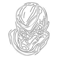 Alien outline illustration sketch vector