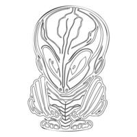 Alien outline illustration sketch vector
