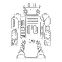 Robot outline illustration sketch vector