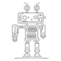 Robot outline illustration sketch vector