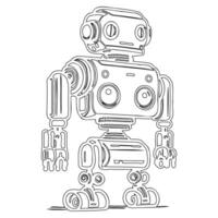 Robot outline illustration sketch vector