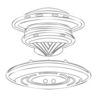 Ufo outline illustration sketch vector