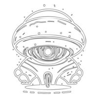 Ufo outline illustration sketch vector