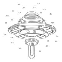Ufo outline illustration sketch vector
