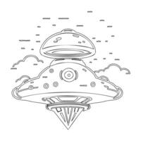 Ufo outline illustration sketch vector