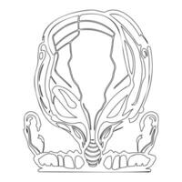 Alien outline illustration sketch vector