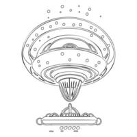 Ufo outline illustration sketch vector