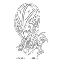 Alien outline illustration sketch vector