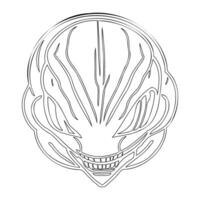 Alien outline illustration sketch vector