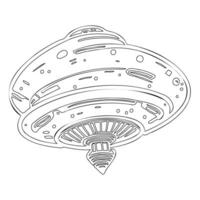 Ufo outline illustration sketch vector