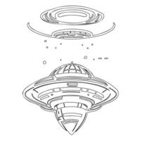 Ufo outline illustration sketch vector