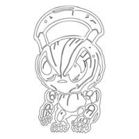Monster alien outline illustration sketch vector