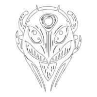 Monster alien outline illustration sketch vector