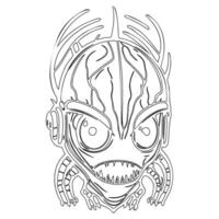 Monster alien outline illustration sketch vector