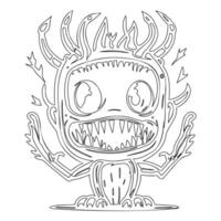 Monster alien outline illustration sketch vector