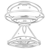 Ufo outline illustration sketch vector