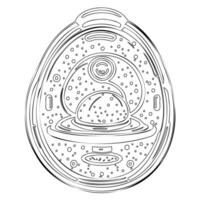 Ufo outline illustration sketch vector