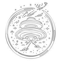 Ufo outline illustration sketch vector
