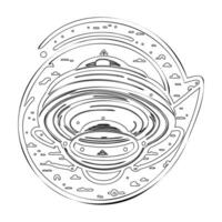 Ufo outline illustration sketch vector