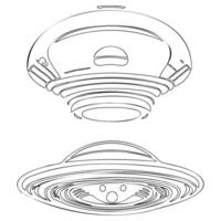 Ufo outline illustration sketch vector