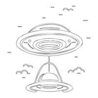 Ufo outline illustration sketch vector