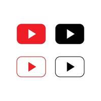 Red YouTube logo. Realistic social media icon logotype vector