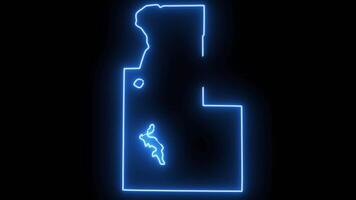 map of Klamath Falls in Oregon with a blue glowing neon effect video