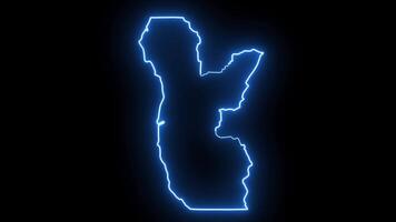 map of Gold Beach in Oregon with a blue glowing neon effect video