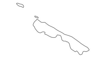 line sketch map of Rennell Island in the solomon islands video