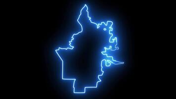 map of Renton in Washington with a blue glowing neon effect video