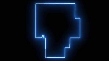 map of Okmulgee in oklahoma with a blue glowing neon effect video