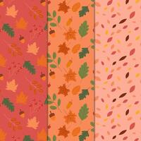 Hand-drawn autumn leaves seamless pattern, colorful autumn pattern series vector