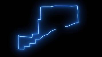 map of Mesquite in Nevada with a blue glowing neon effect video