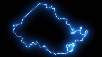 map of Chesterfield in Virginia with a blue glowing neon effect video